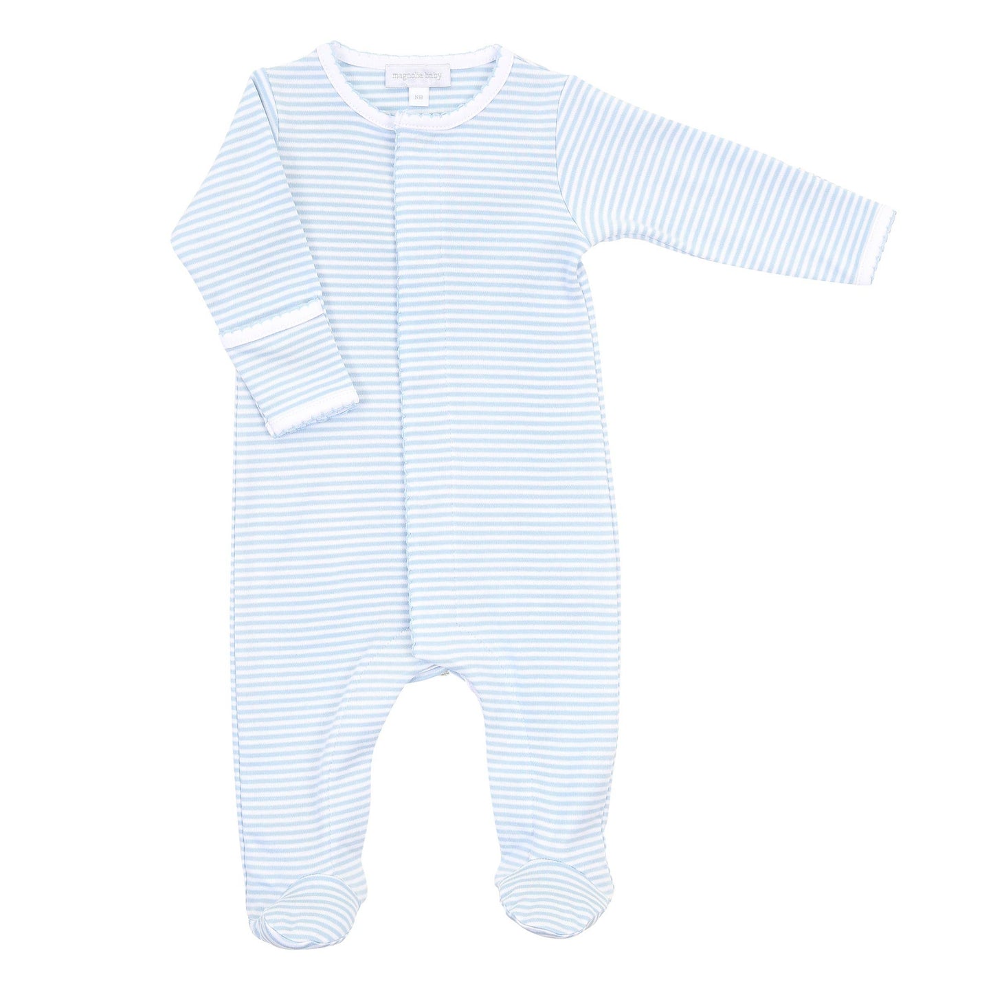 Essentials Blue Stripes Footie: Blue / Newborn