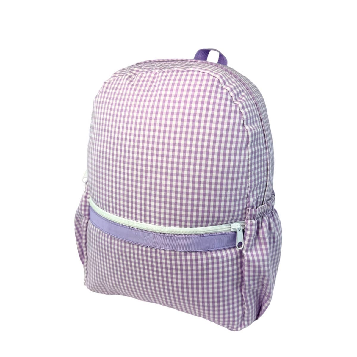 Lilac Gingham Medium Backpack w/ Pocket | Mint