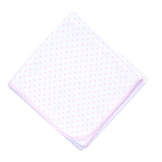 Gingham Dots Blanket- Pink: Pink / One Size