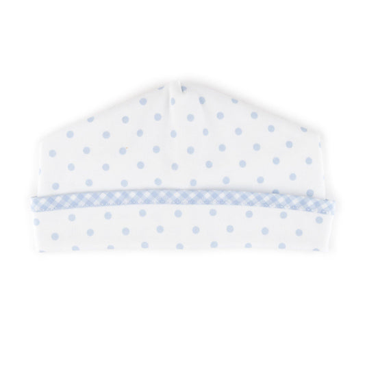 Gingham Dots Hat - Blue: Blue / Newborn