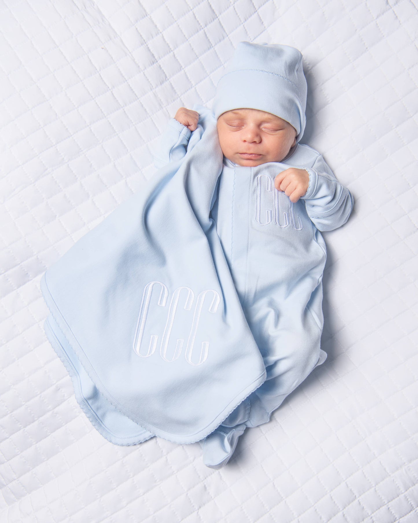 Essentials Solid Blue Footie: Blue / Newborn