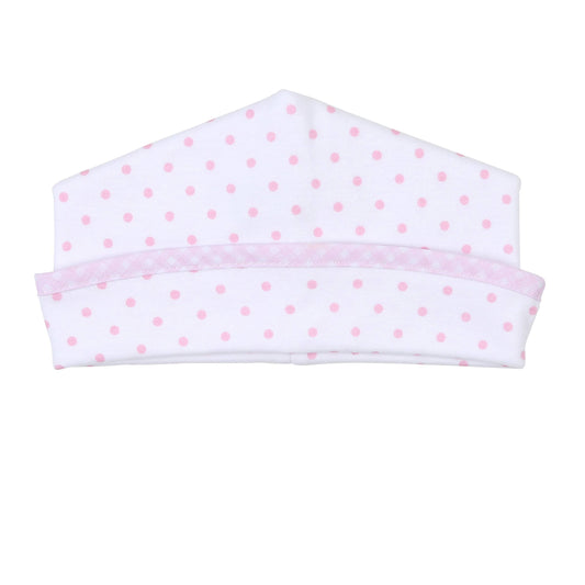 Gingham Dots Hat - Pink: Pink / Newborn