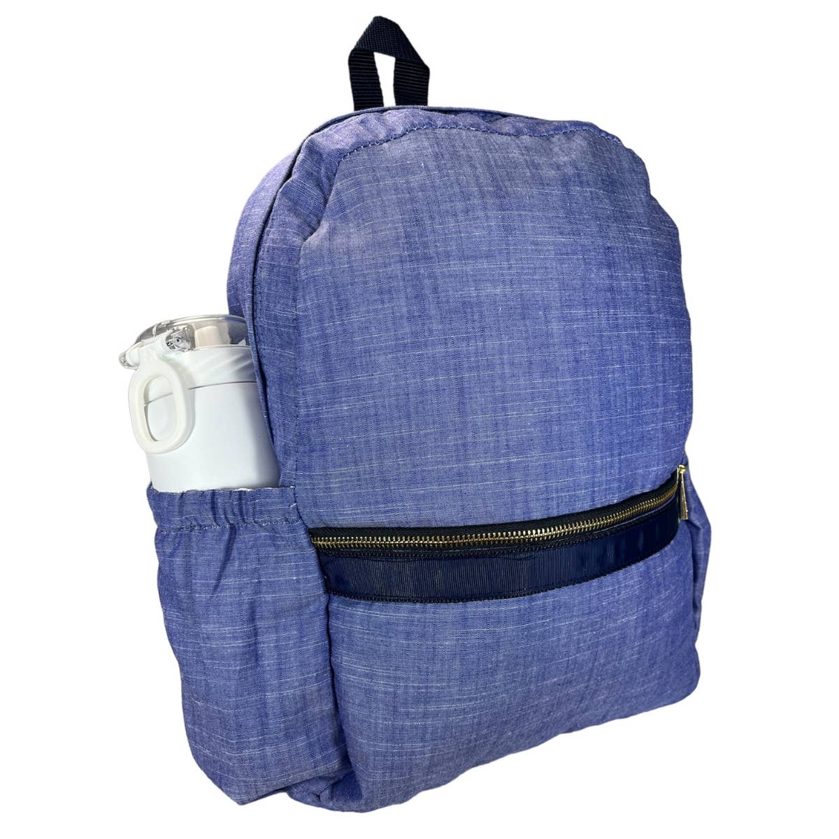 Navy Chambray Medium Backpack w/ Pocket | Mint