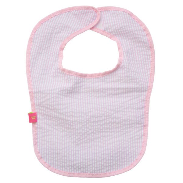 Pink Seersucker Bib | Mint