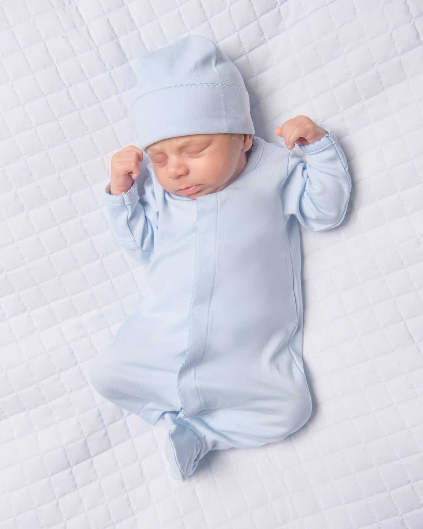 Essentials Solid Blue Footie: Blue / Newborn