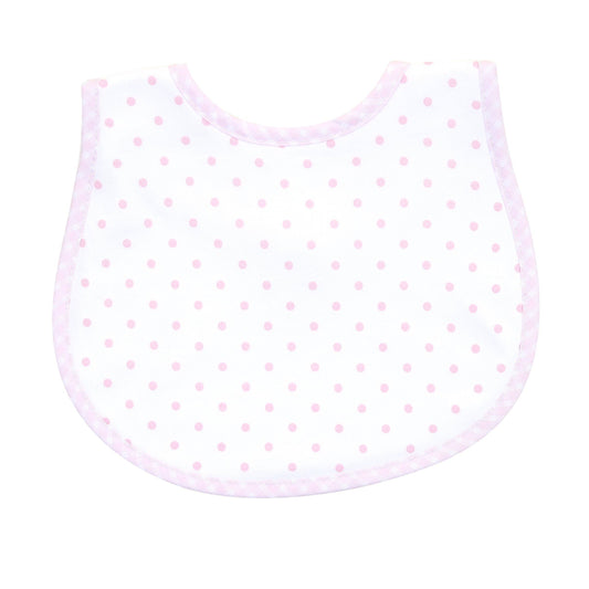 Gingham Dots Bib - Pink: Pink / One Size