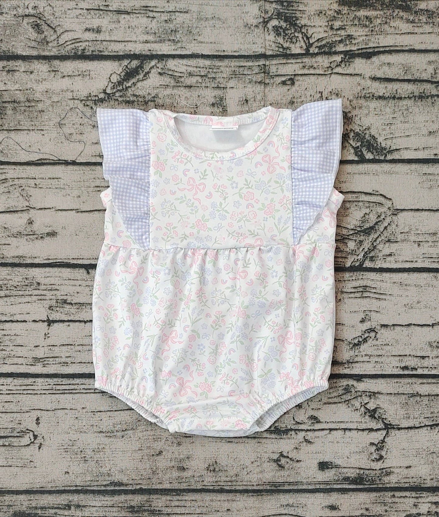 Baby Girls Flowers Bows Ruffle Summer Rompers: 6-12M