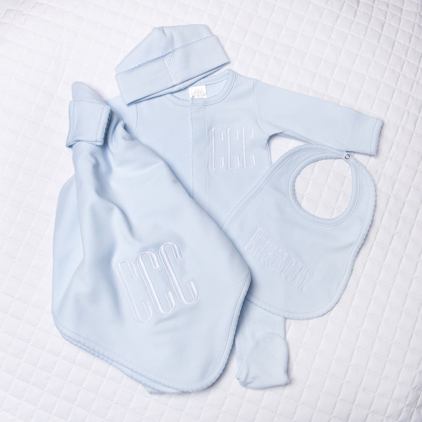 Essentials Solid Blue Footie: Blue / Newborn