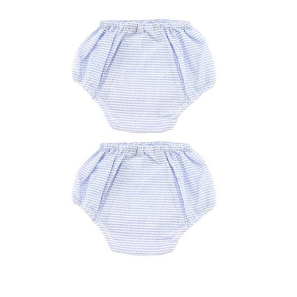 Baby Blue Seersucker Bloomers 0-6M