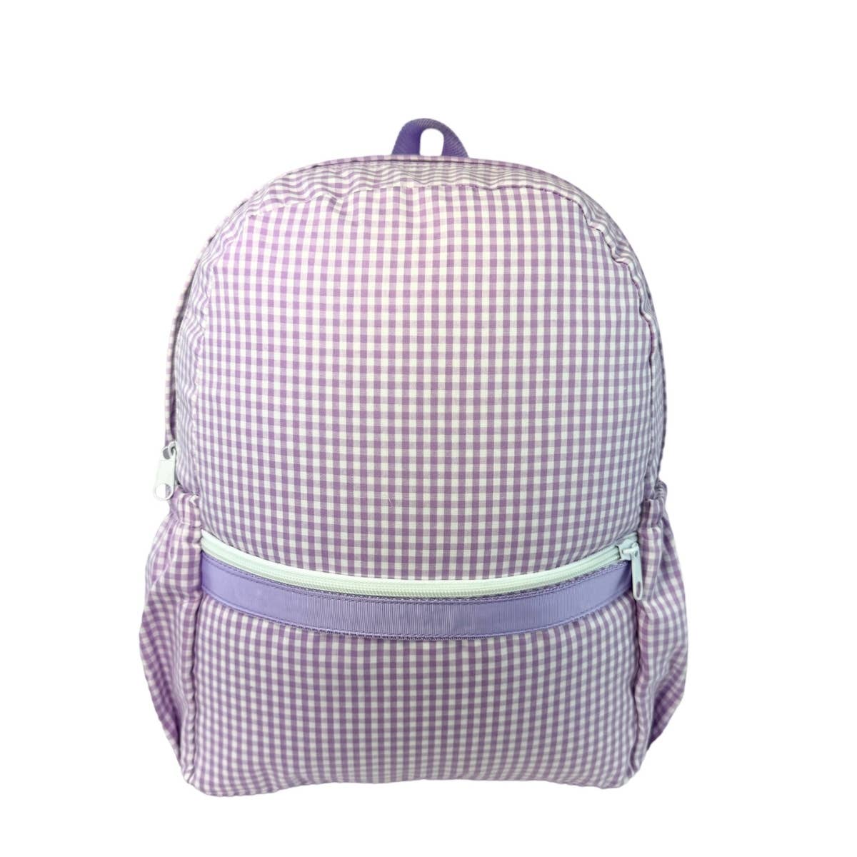 Lilac Gingham Medium Backpack w/ Pocket | Mint