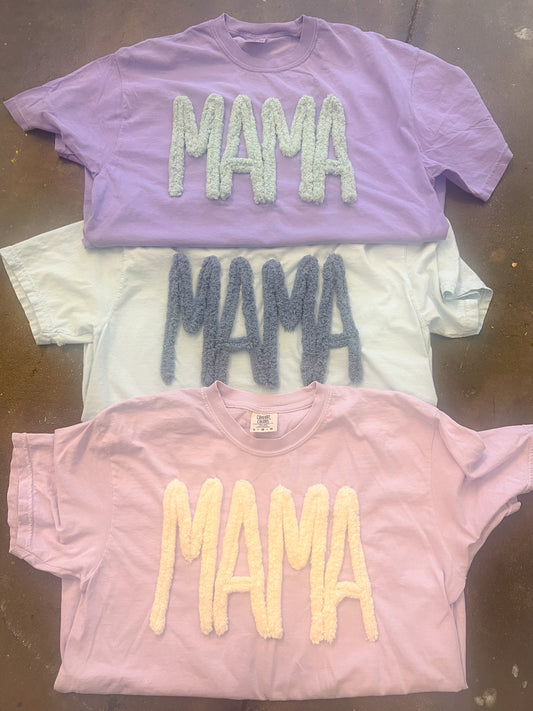 Mama chenille comfort color tee